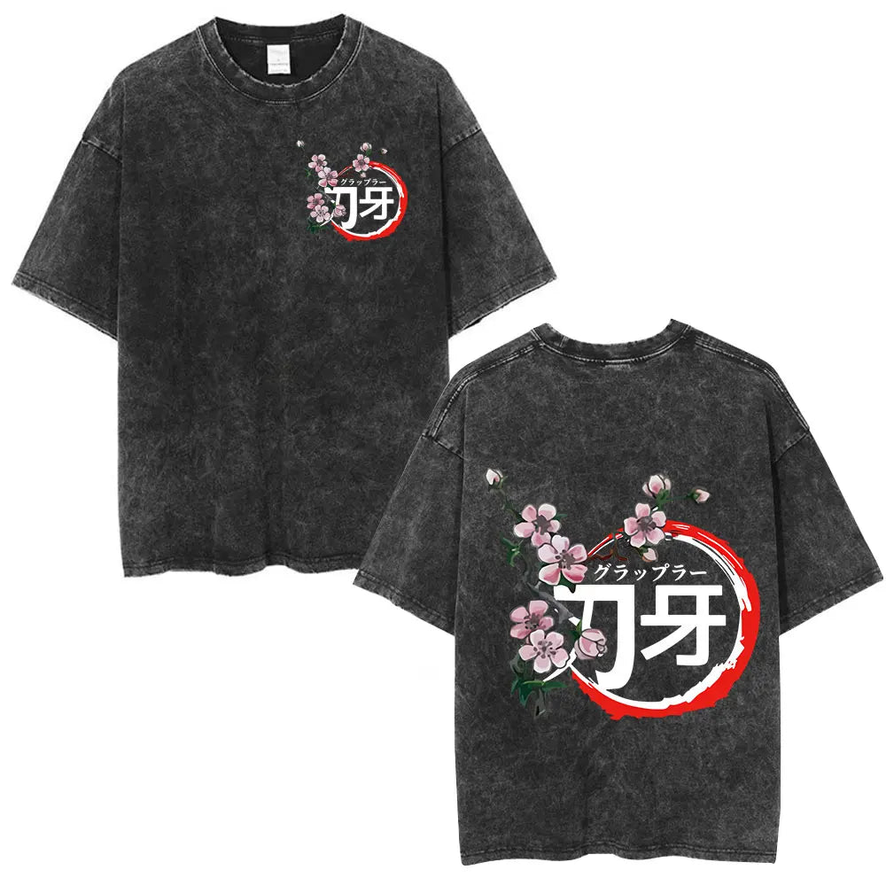 Vintage Washed T Shirt Baki The Grappler T-shirt
