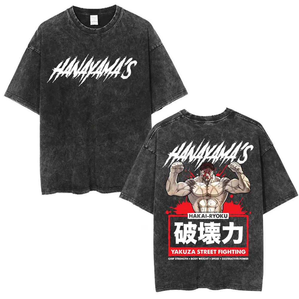 Vintage Washed T Shirt Baki The Grappler T-shirt