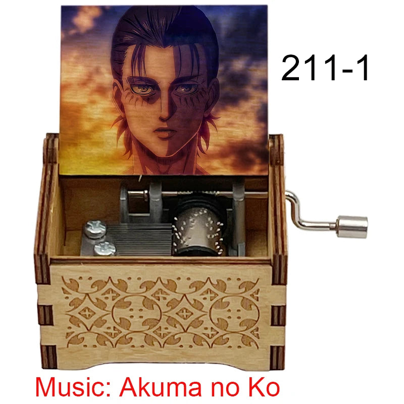 Attack on Titan "Akuma no Ko" Wooden Music Box – Hand-Cranked Collectible