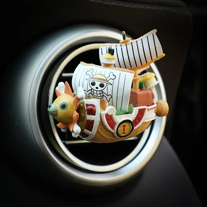 One Piece Car Vent Figures – Luffy & Ship Clip-On Decorations