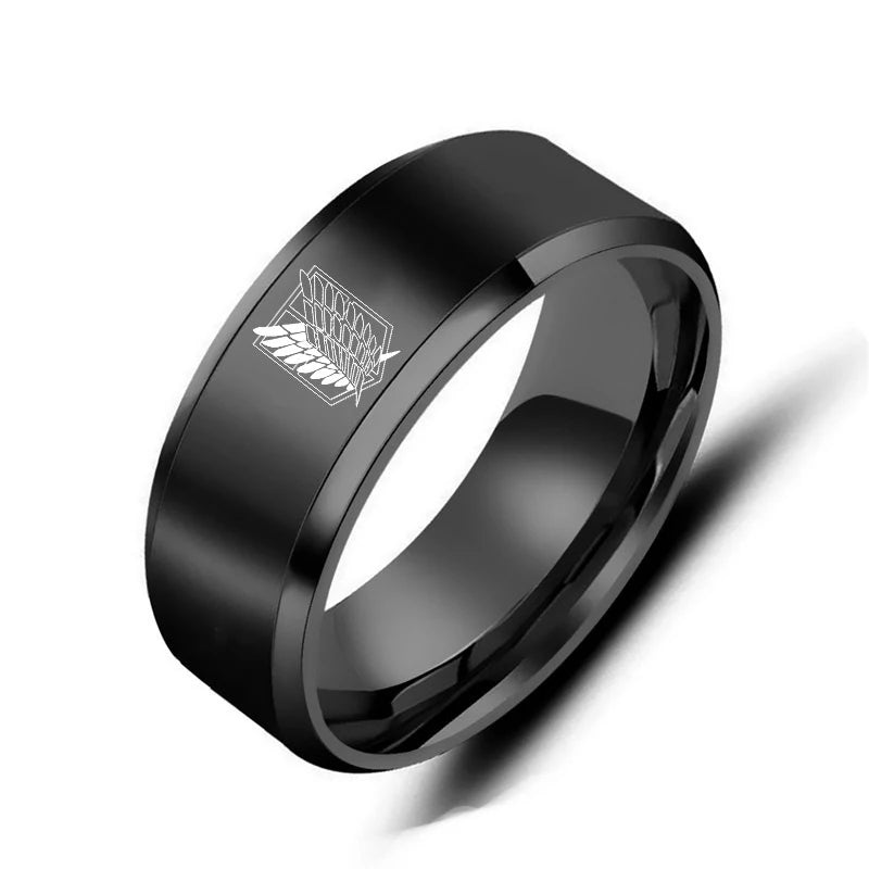 Attack on Titan Wings of Freedom Stainless Steel Ring – Sizes 6–13