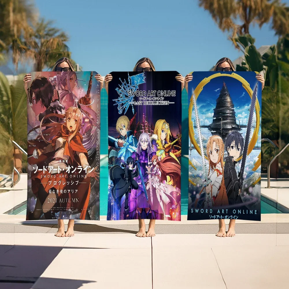 Sword Art Online Kirito Asuna Bath Towel Microfiber Soft Water Absorbing