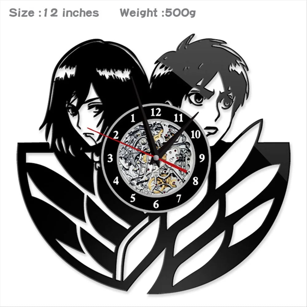 Attack on Titan Vinyl Wall Clocks – Decorative Anime Timepieces (3 Variants)