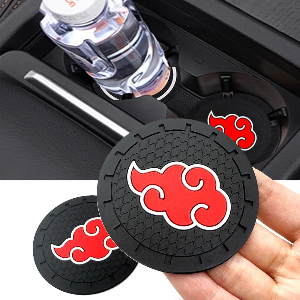 Naruto-Inspired Car Cup Holder Inserts – Akatsuki Red Cloud Design