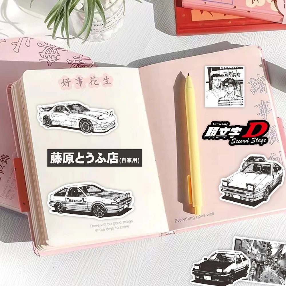 Initial D AE86 Manga-Style Car Stickers
