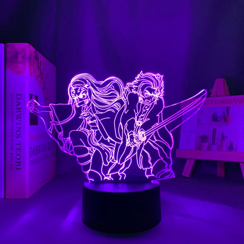 Demon Slayer LED Night Light Collection – 16-Color Anime Acrylic Lamps (37 Variants)