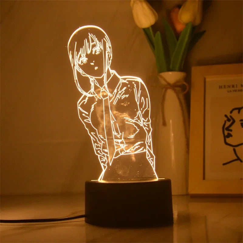 Chainsaw LED Night Lamp – Anime 3D Light Display - Tokyowai