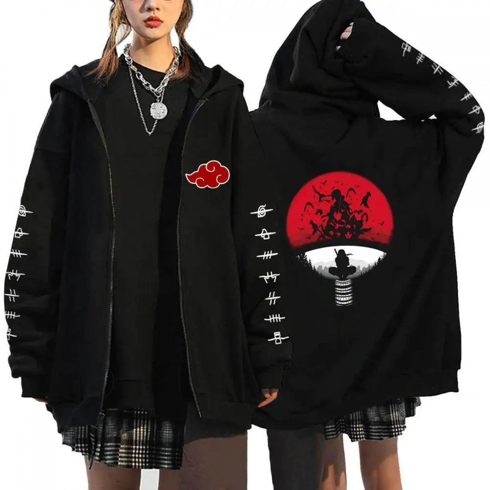 Itachi Uchiha Akatsuki Oversized Zip Hoodie