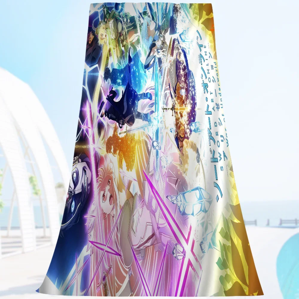 Sword Art Online Kirito Asuna Bath Towel Microfiber Soft Water Absorbing