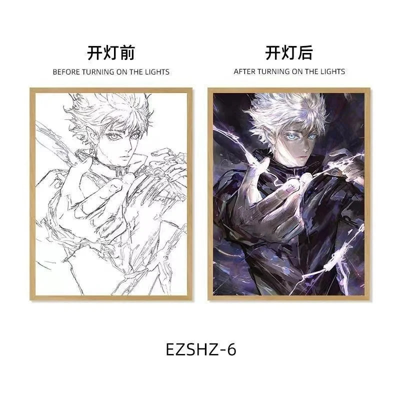 Jujutsu Kaisen LED Light Art Frame - Transforming Glow-in-the-Dark Art Piece - Tokyowai