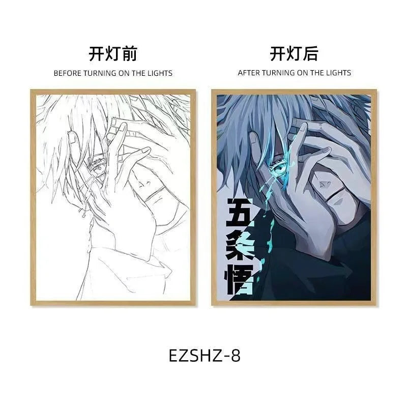 Jujutsu Kaisen LED Light Art Frame - Transforming Glow-in-the-Dark Art Piece - Tokyowai