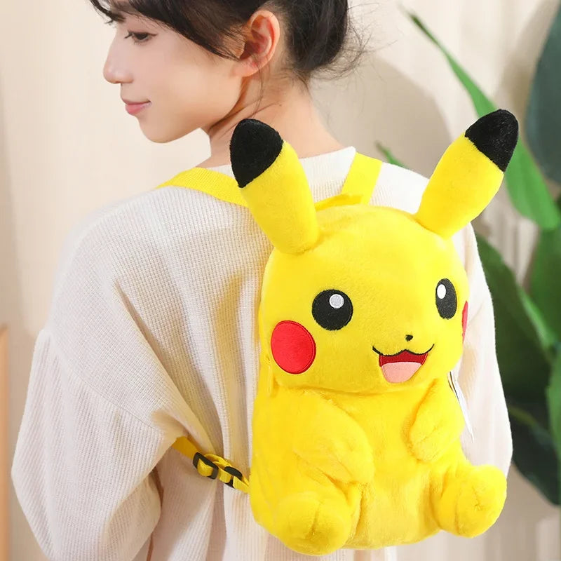 Pikachu Plush Backpack & Hooded Travel Pillow Set