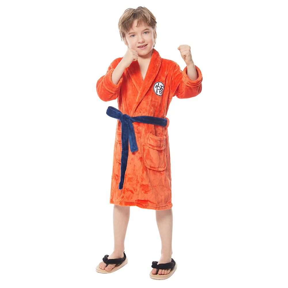 Dragon Ball Z Goku Kanji Symbol Plush Bathrobe – Kids and Adults