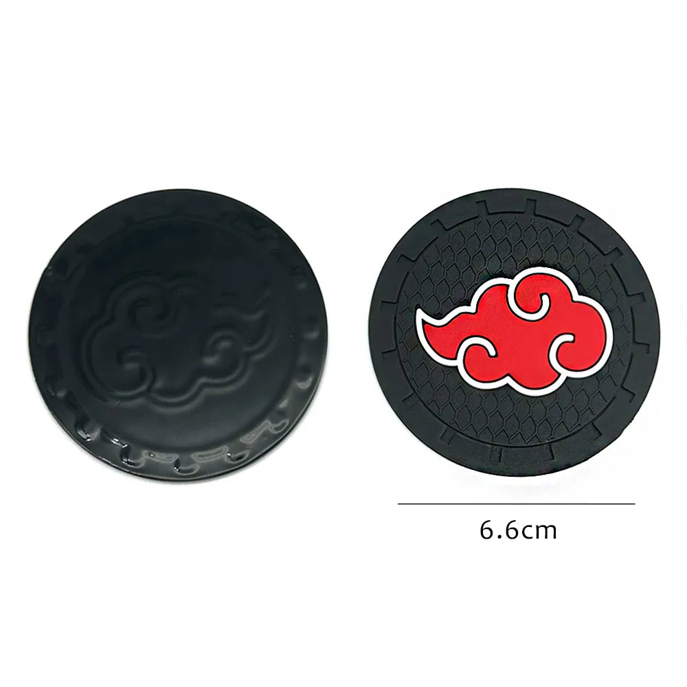 Naruto-Inspired Car Cup Holder Inserts – Akatsuki Red Cloud Design