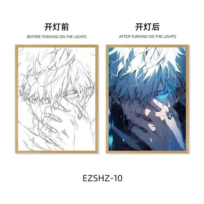 Jujutsu Kaisen LED Light Art Frame - Transforming Glow-in-the-Dark Art Piece - Tokyowai