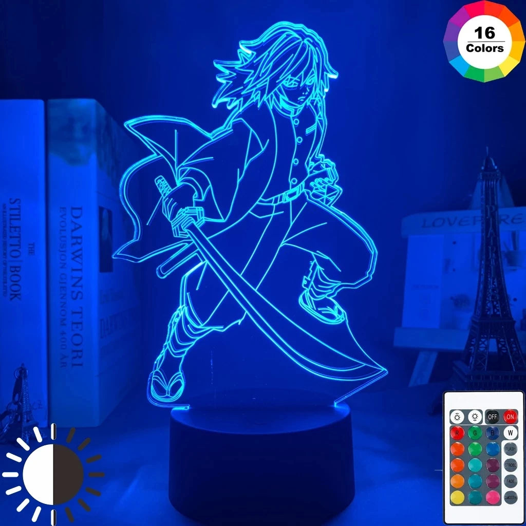 Demon Slayer LED Night Light Collection – 16-Color Anime Acrylic Lamps (37 Variants)