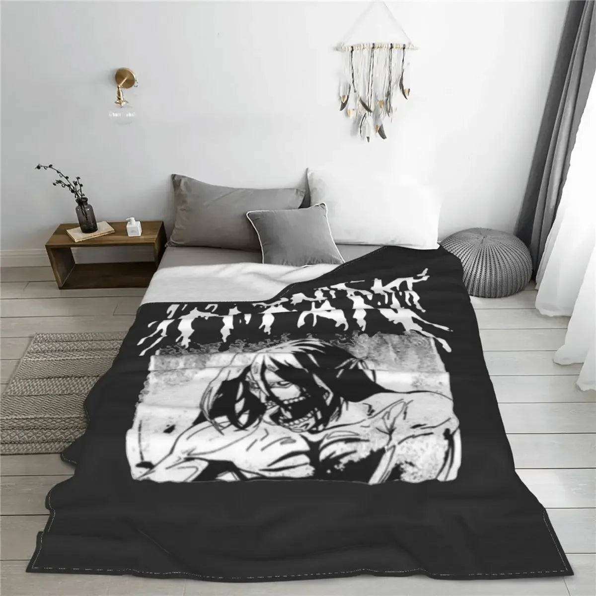 Attack On Titan Fleece Throw Blankets - Tokyowai