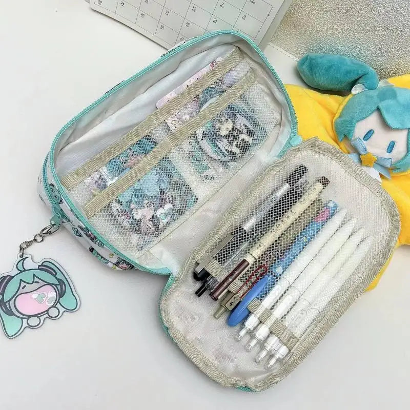 Hatsune Miku Multi-Pocket Anime Themed Pencil Case - Tokyowai