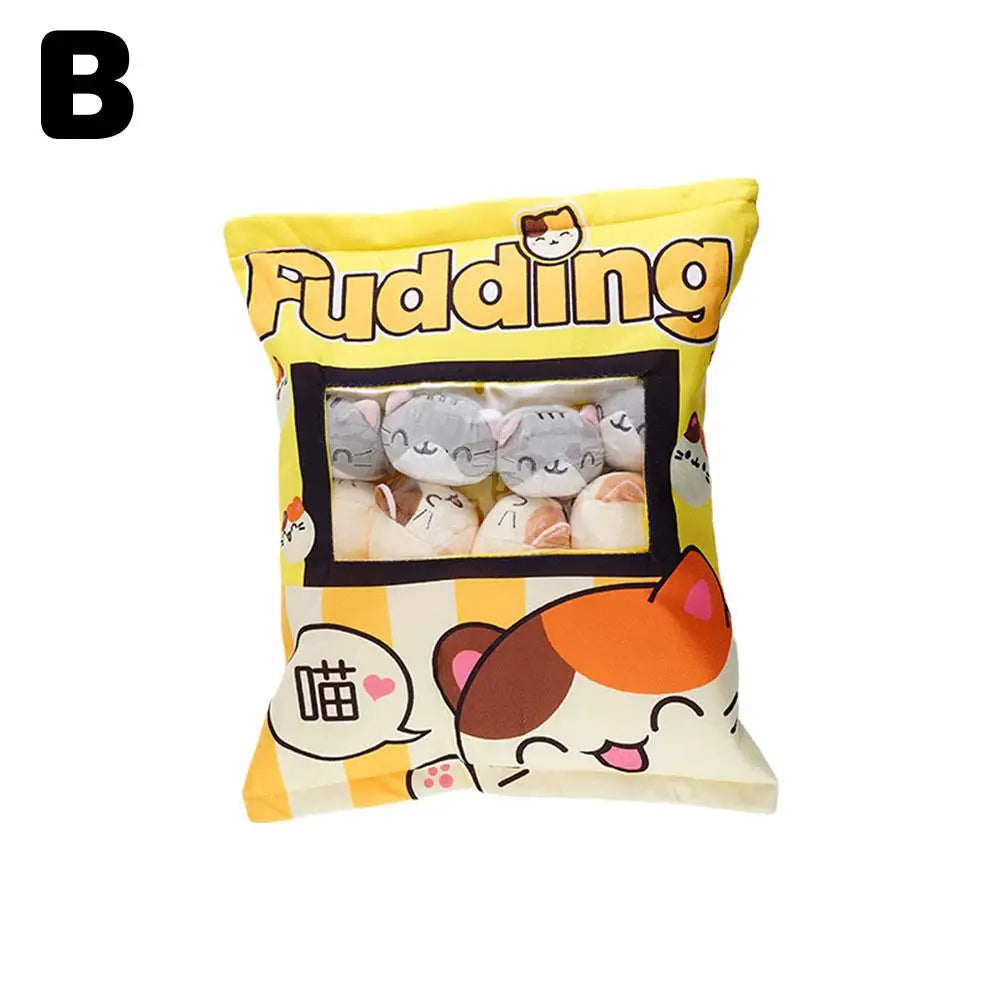 Pudding Plush Pillow Set with Cat Plushies - Tokyowai