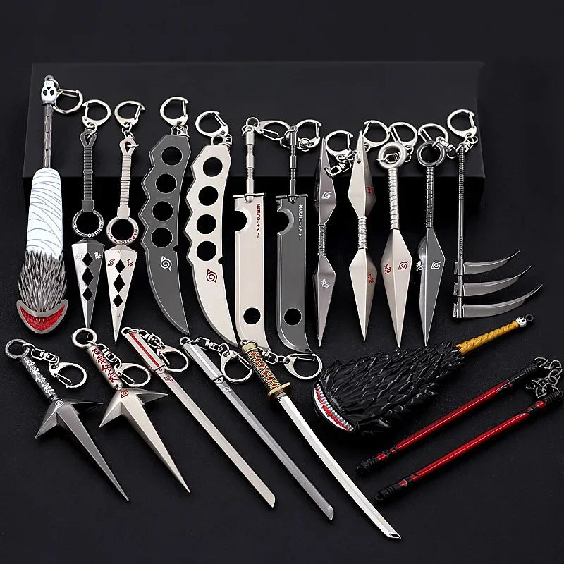Naruto Keychain Kunai Shuriken Konoha Ninja Pendant - Tokyowai