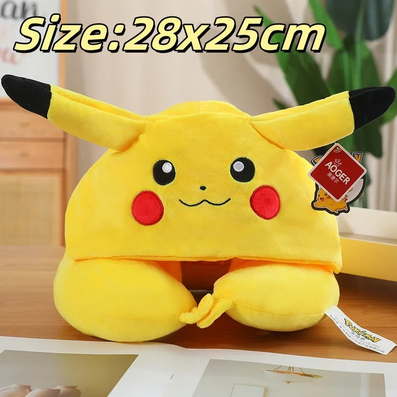 Pikachu Plush Backpack & Hooded Travel Pillow Set