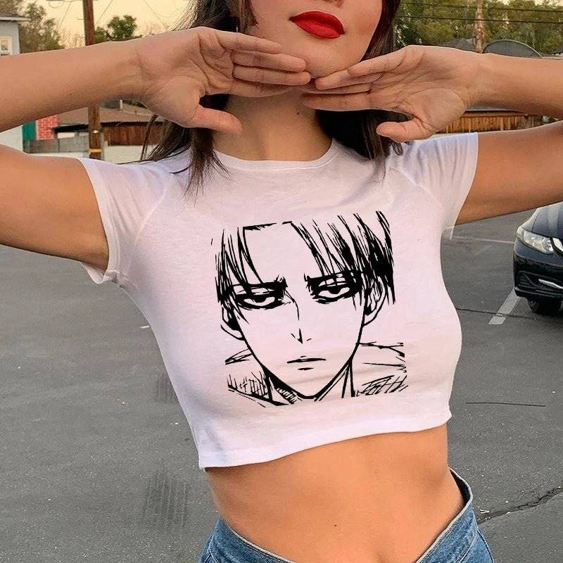 Attack on Titan Crop Top T-Shirt Women - Tokyowai