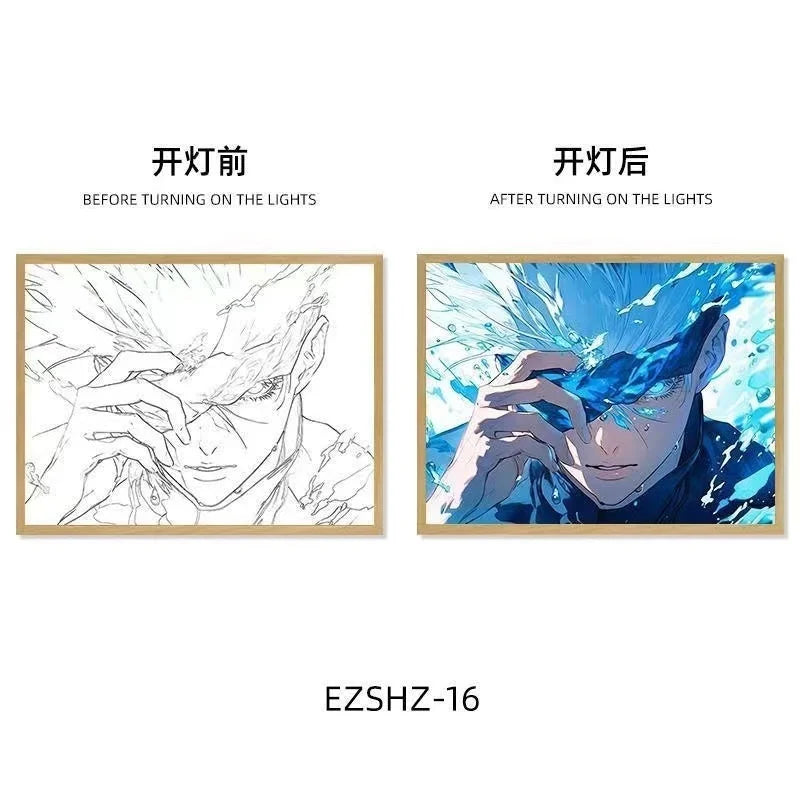 Jujutsu Kaisen LED Light Art Frame - Transforming Glow-in-the-Dark Art Piece - Tokyowai