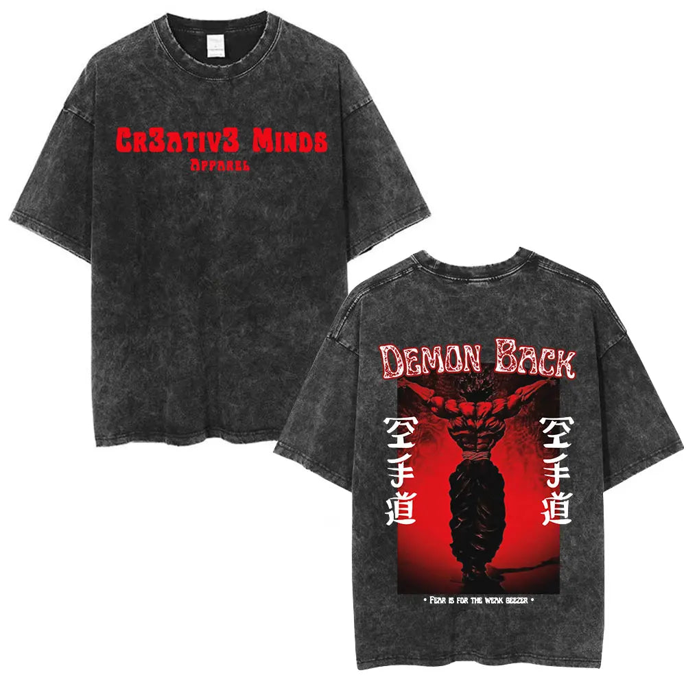 Vintage Washed T Shirt Baki The Grappler T-shirt