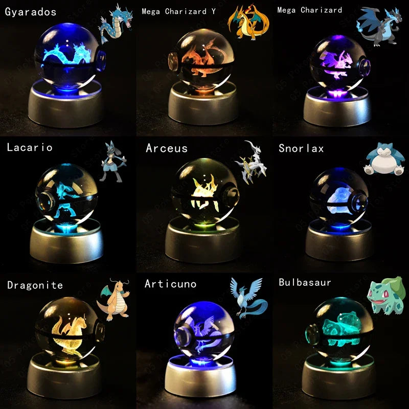 Pokémon 3D LED Crystal Ball Night Light