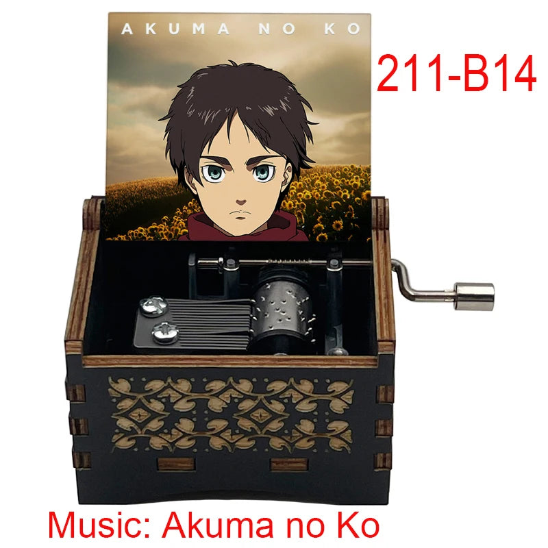 Attack on Titan "Akuma no Ko" Wooden Music Box – Hand-Cranked Collectible