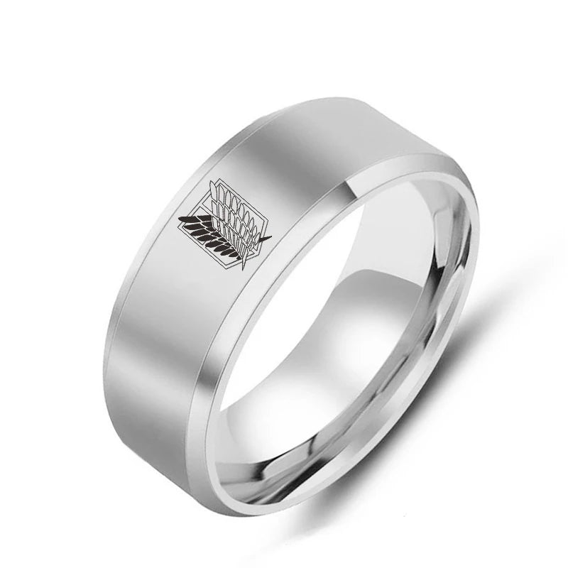 Attack on Titan Wings of Freedom Stainless Steel Ring – Sizes 6–13