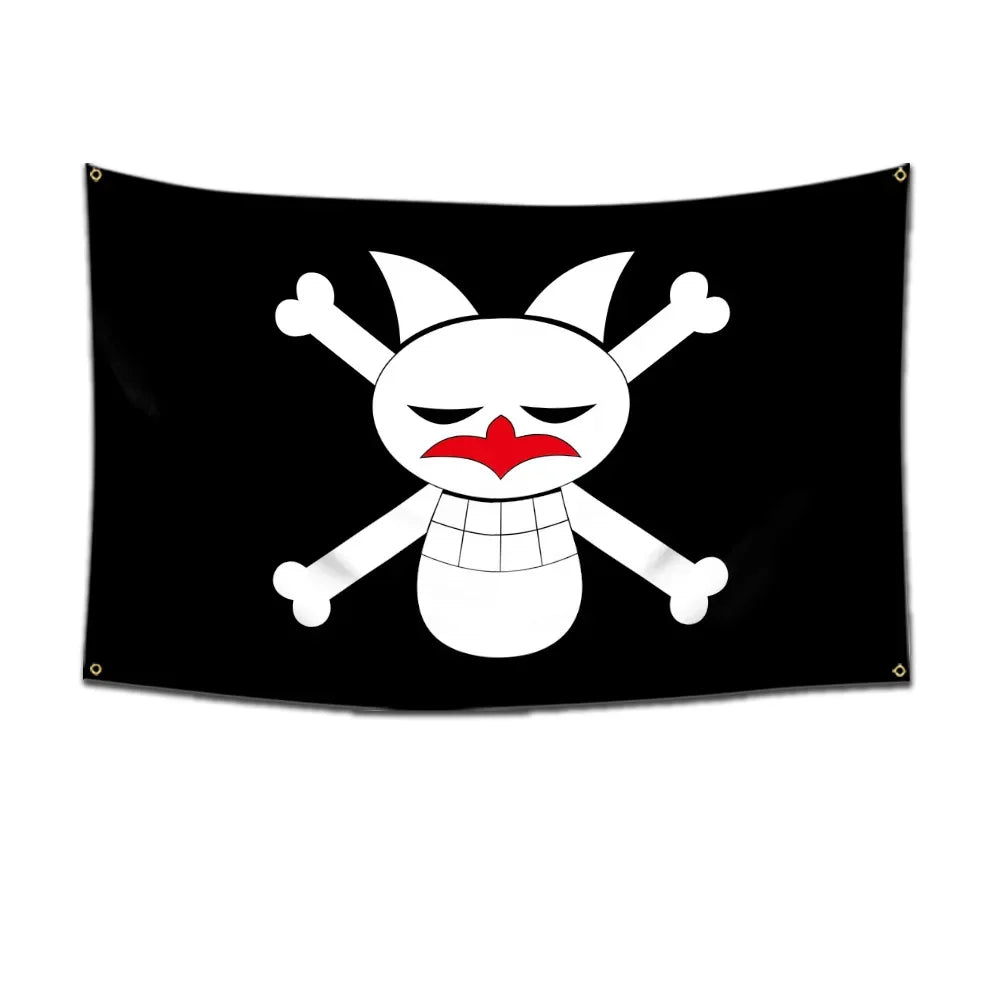 Anime One Piece Pirate Skull Flag Home Bedroom Wall Decor Banner Painting Luffy Straw Hat Pirates Flag Toys for Children Gift