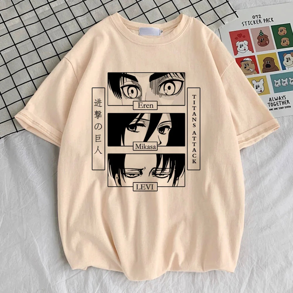 Attack on Titan Beige Graphic T-Shirt Collection