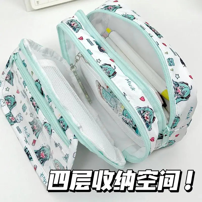 Hatsune Miku Multi-Pocket Anime Themed Pencil Case - Tokyowai