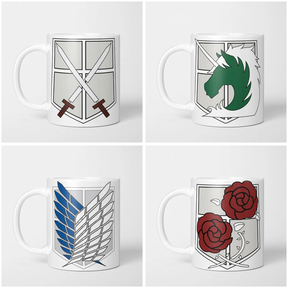 Attack on Titan Emblem Mug Set – Survey Corps, Military Police, Garrison, and Cadet Corps - Tokyowai