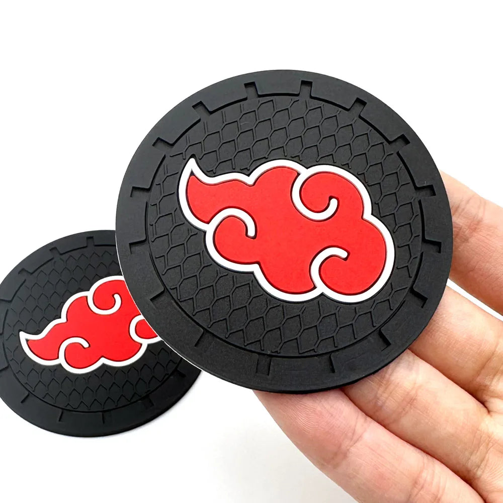 Naruto-Inspired Car Cup Holder Inserts – Akatsuki Red Cloud Design