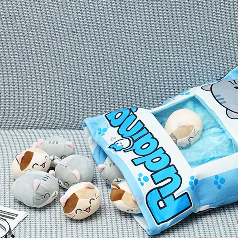 Pudding Plush Pillow Set with Cat Plushies - Tokyowai