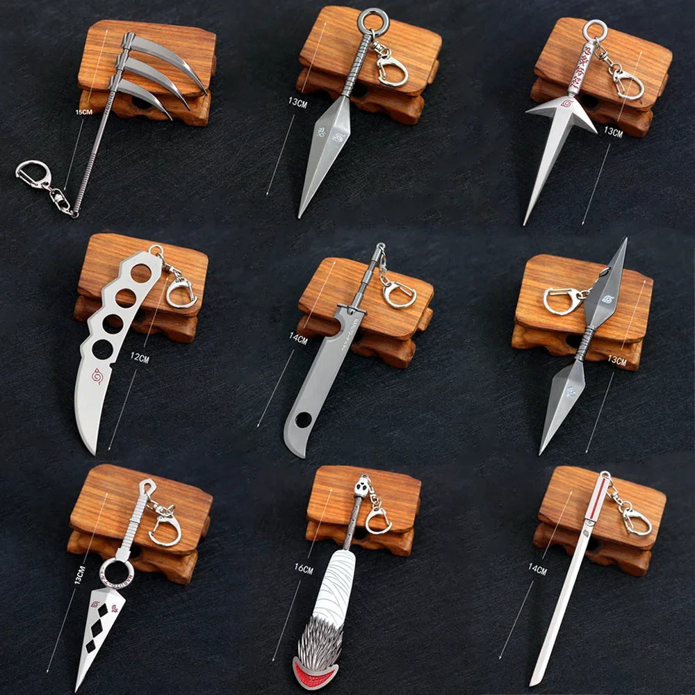 Naruto Keychain Kunai Shuriken Konoha Ninja Pendant - Tokyowai