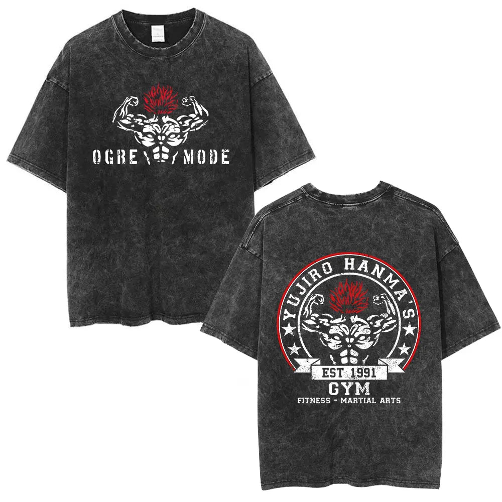 Vintage Washed T Shirt Baki The Grappler T-shirt