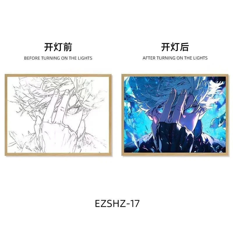 Jujutsu Kaisen LED Light Art Frame - Transforming Glow-in-the-Dark Art Piece - Tokyowai