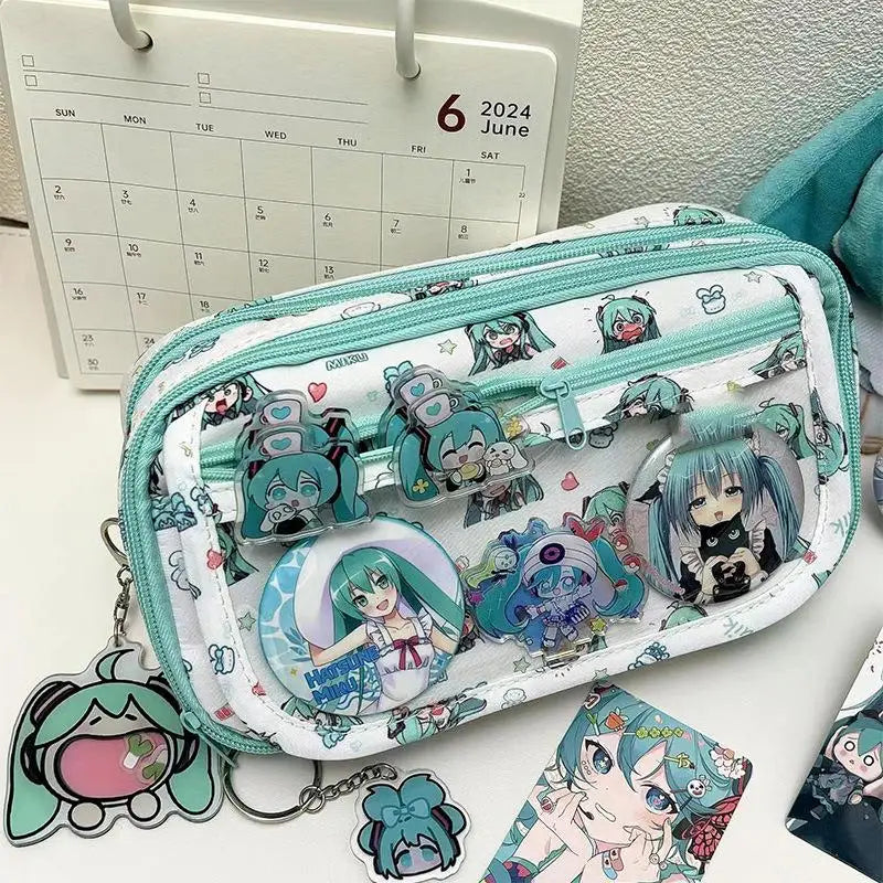 Hatsune Miku Multi-Pocket Anime Themed Pencil Case - Tokyowai