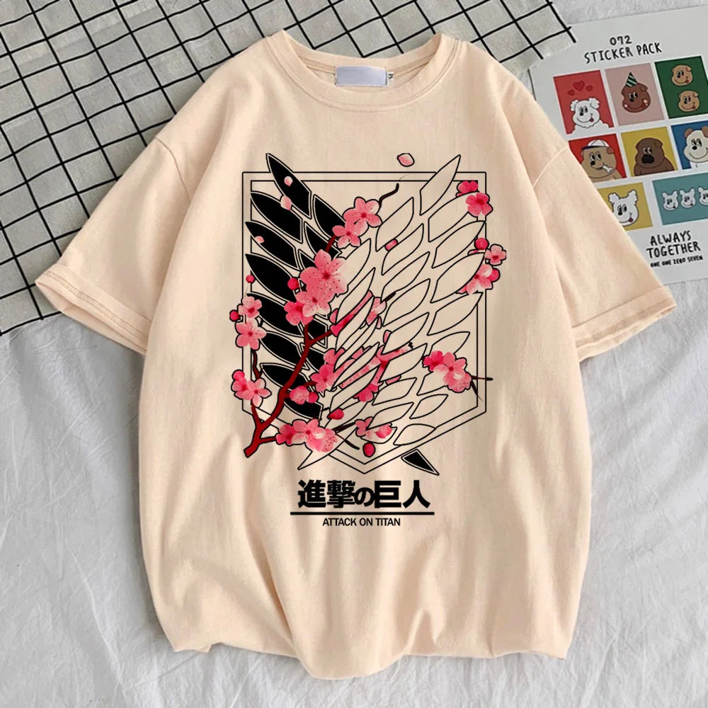 Attack on Titan Beige Graphic T-Shirt Collection