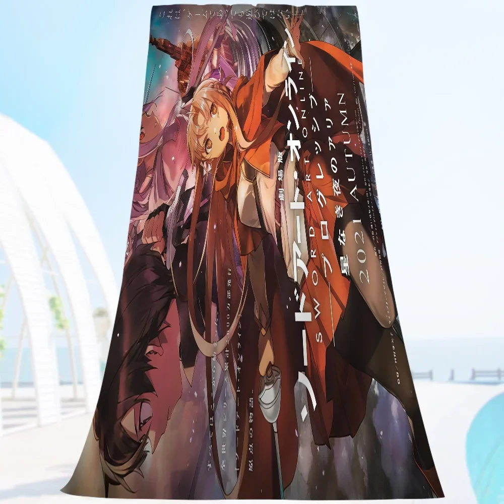 Sword Art Online Kirito Asuna Bath Towel Microfiber Soft Water Absorbing