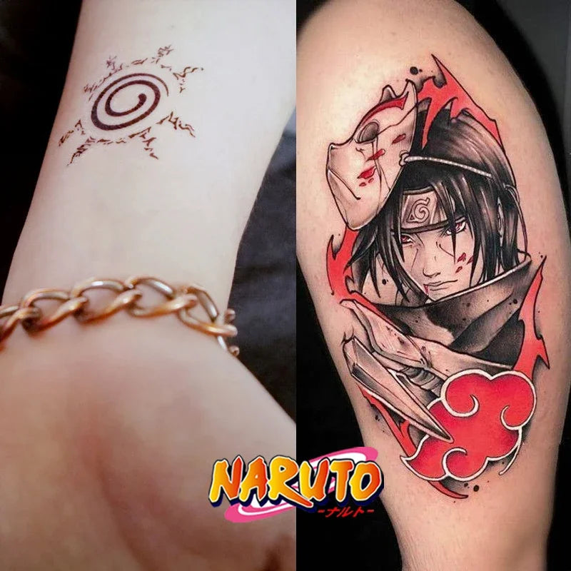 Naruto Waterproof Temporary Tattoo Stickers – 5, 10, or 20-Piece Sets