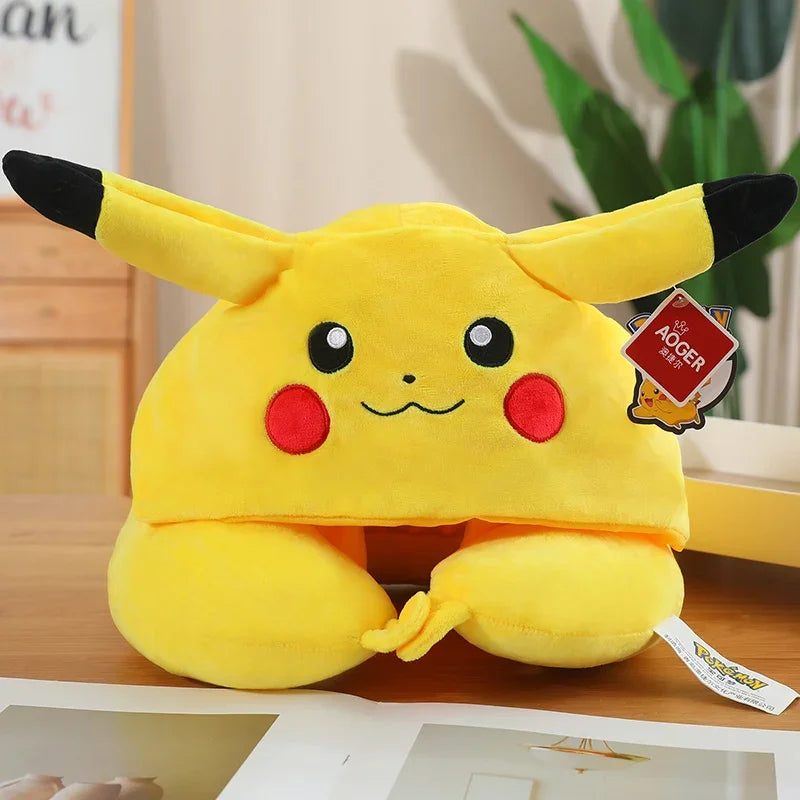 Pikachu Plush Backpack & Hooded Travel Pillow Set