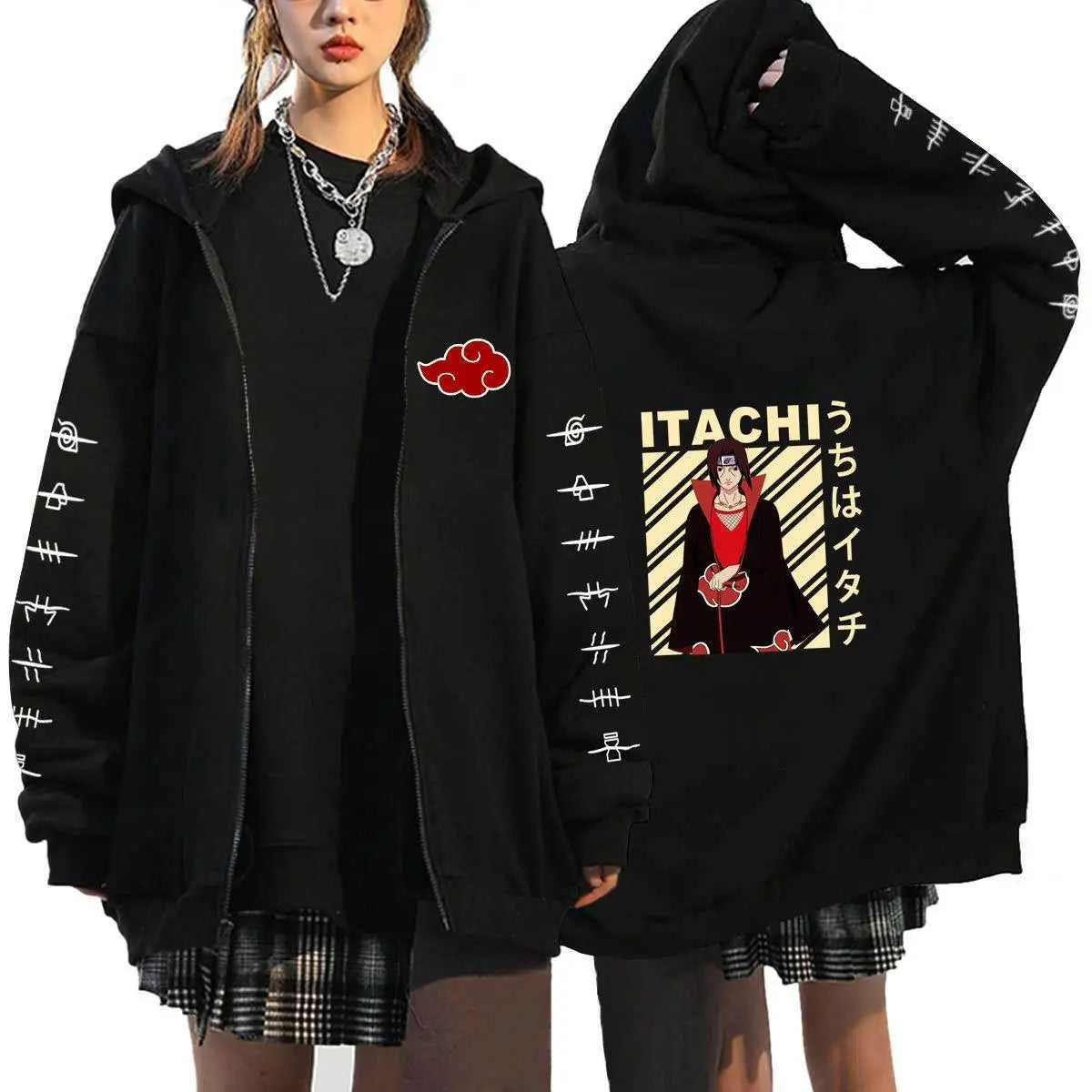 Itachi Uchiha Akatsuki Oversized Zip Hoodie