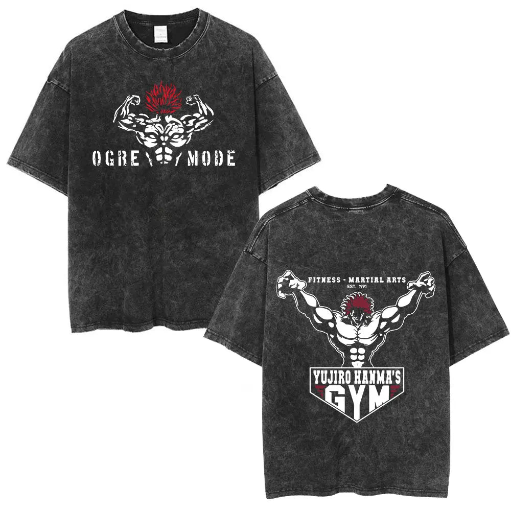 Vintage Washed T Shirt Baki The Grappler T-shirt