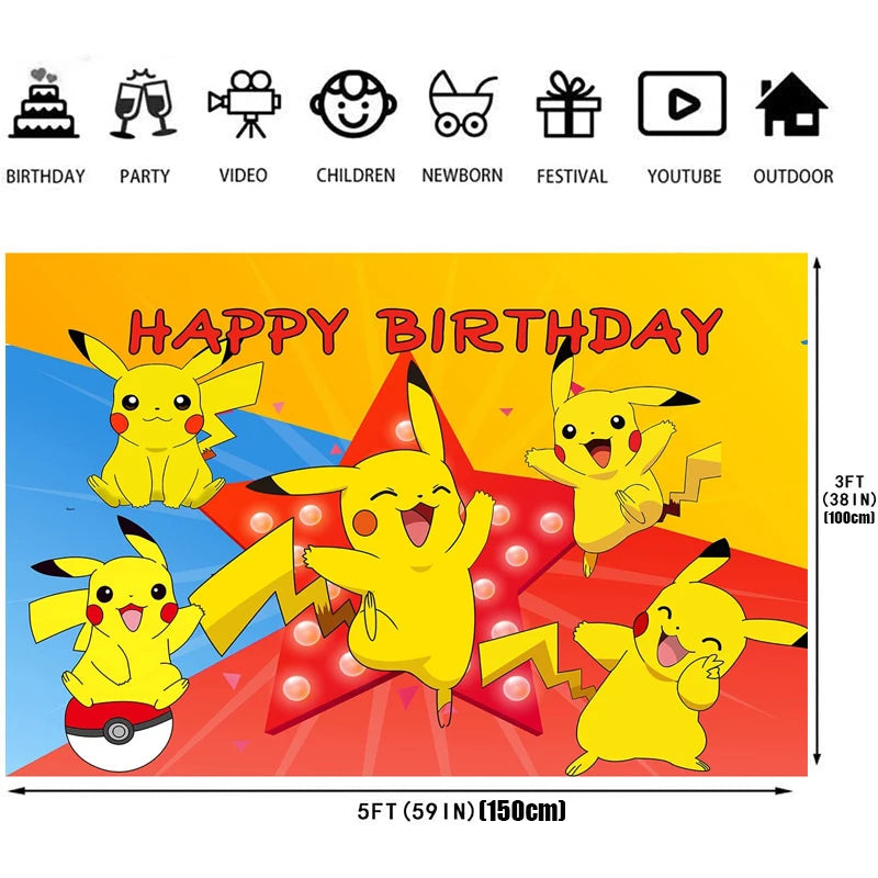 Pokémon Birthday Party Mega Set – 100+ Piece Complete Decoration & Tableware Bundle