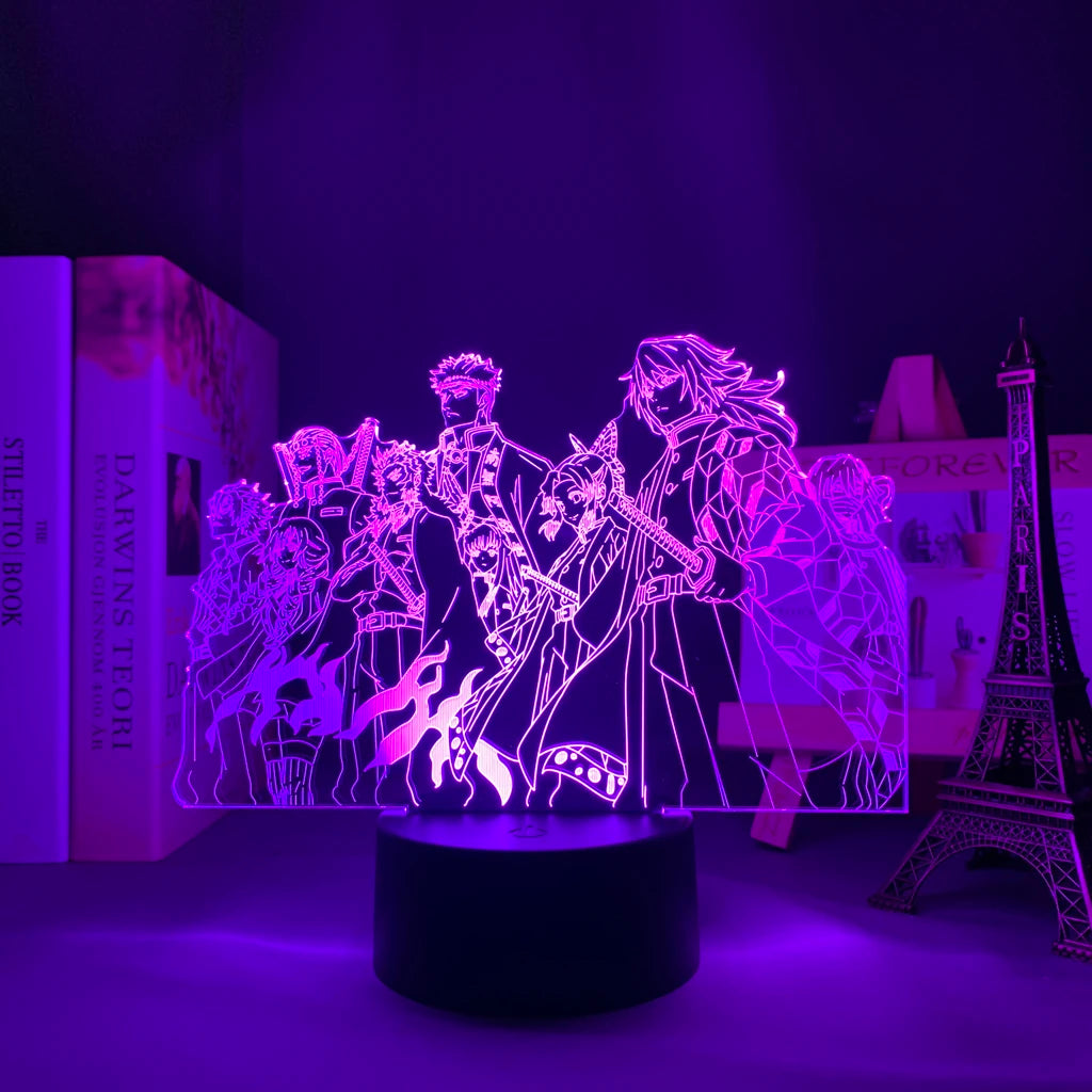 Demon Slayer LED Night Light Collection – 16-Color Anime Acrylic Lamps (37 Variants)