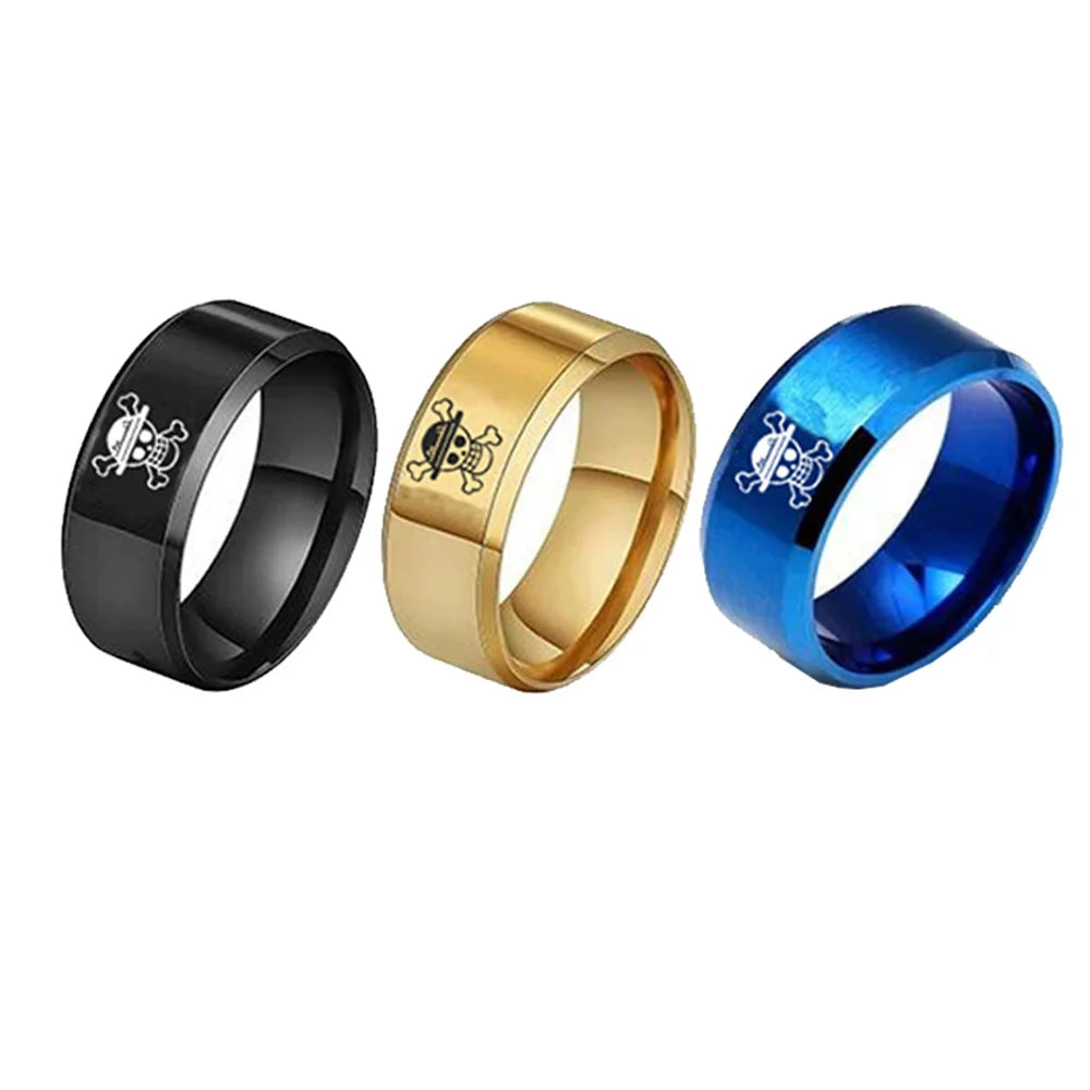 One Piece Stainless Steel Ring – Straw Hat Pirates Logo